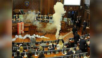 Kosovo Opposition shells Parliament with tear gas in bid to prevent ratification of key border agreement
