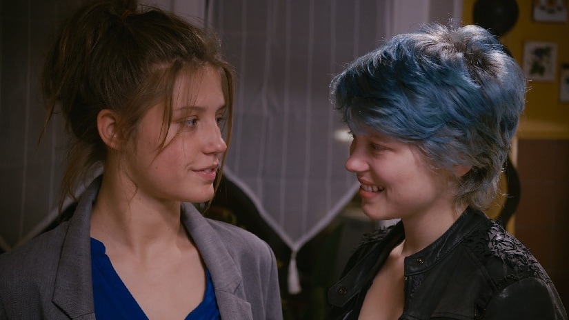 Adèle Exarchopoulos as Adèle and Léa Seydoux as Emma in the coming-of-age LGBT drama Blue Is the Warmest Colour