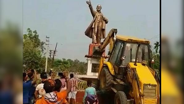Tripura violence updates: Another Lenin statue razed in Sabroom Motor Stand; Guv says no breach of peace in state