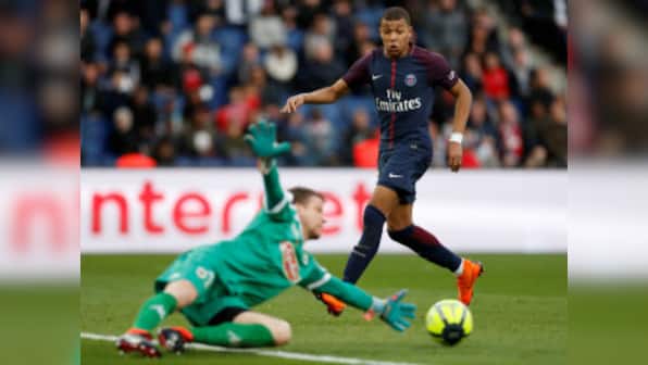 Ligue 1: Thiago Motta sent off, but Kylian Mbappe's double guides leaders Paris Saint-Germain past Angers