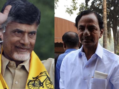 N Chandrababu Naidu (left) and K Chandrasekhara Rao. Agencies