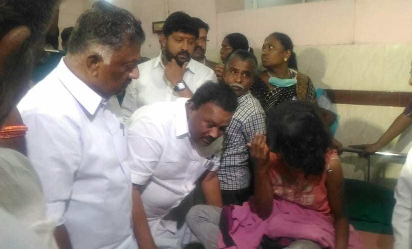 Deputy CM O Paneerselvam visits those rescued from the Bodi fire in TN. Team101 Reporters