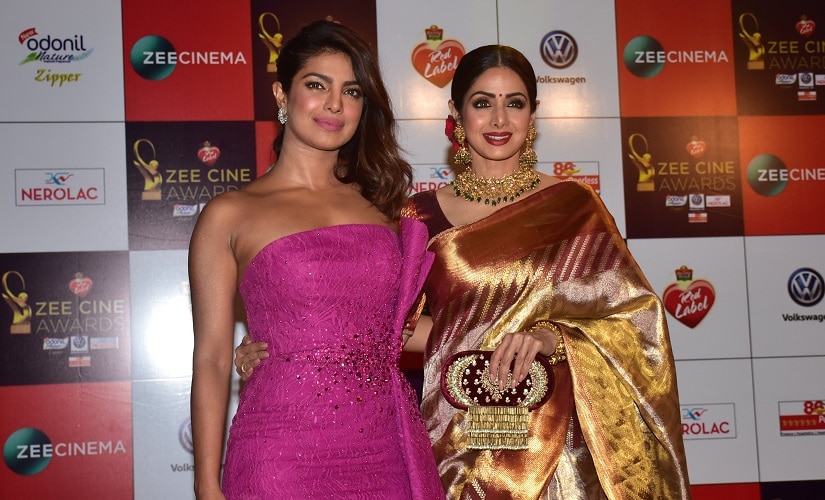 Priyanka Chopra and Sridevi. Image via Twitter