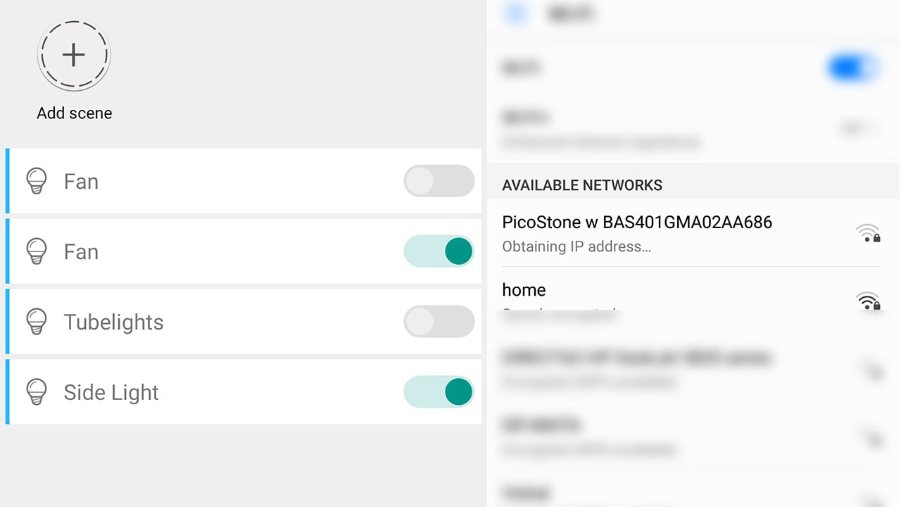 (Left)The basic app, (Right) Picostone on the Wi-Fi network. Image: Tech2