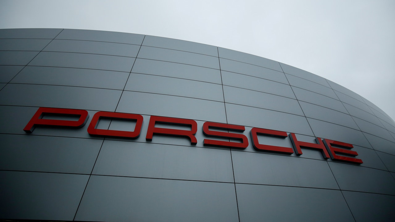 A Porsche logo is seen at a customers center next to the the Porsche factory in Stuttgart-Zuffenhausen, Germany, January 26, 2018. REUTERS/Ralph Orlowski - RC1D99EA5210