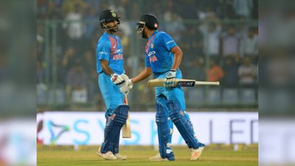 Nidahas Trophy 2018: Shikhar Dhawan covers up yet again for opening partner Rohit Sharma’s slip-up