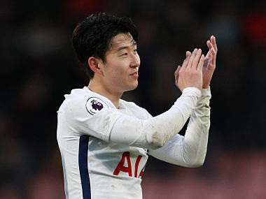 Soccer Football - Premier League - AFC Bournemouth vs Tottenham Hotspur - Vitality Stadium, Bournemouth, Britain - March 11, 2018 Tottenham's Son Heung-min celebrates after the match REUTERS/Ian Walton EDITORIAL USE ONLY. No use with unauthorized audio, video, data, fixture lists, club/league logos or "live" services. Online in-match use limited to 75 images, no video emulation. No use in betting, games or single club/league/player publications. Please contact your account representative for further details. - RC1BDB642700