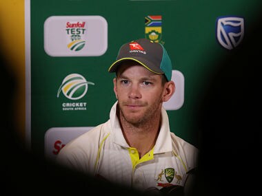 Tim Paine addressing the media on eve of fourth and last Test against South Africa. Reuters