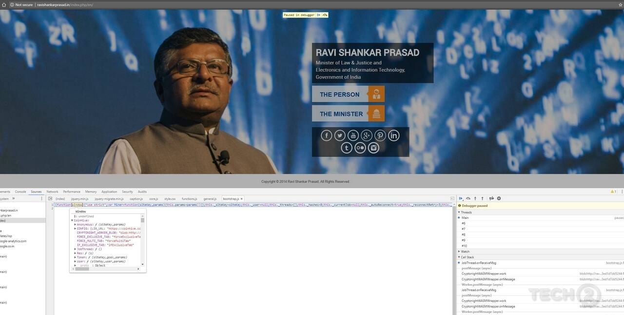 Ravi Shankar Prasad Coinhive 16x9