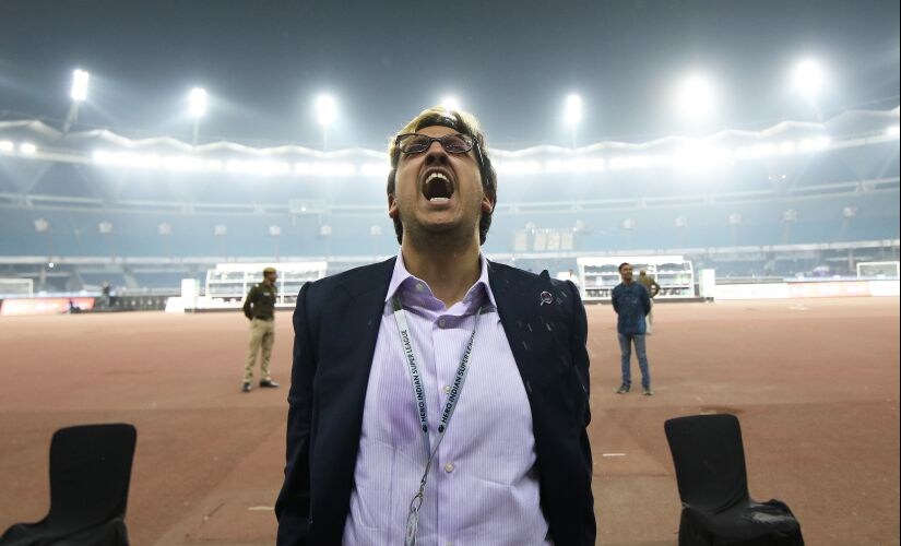 Rohan Sharma celebrates Delhi Dynamos' victory over Mumbai City FC in the Indian Super League. Image courtesy: Delhi Dynamos