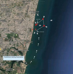 The route map for the Puducherry Regatta