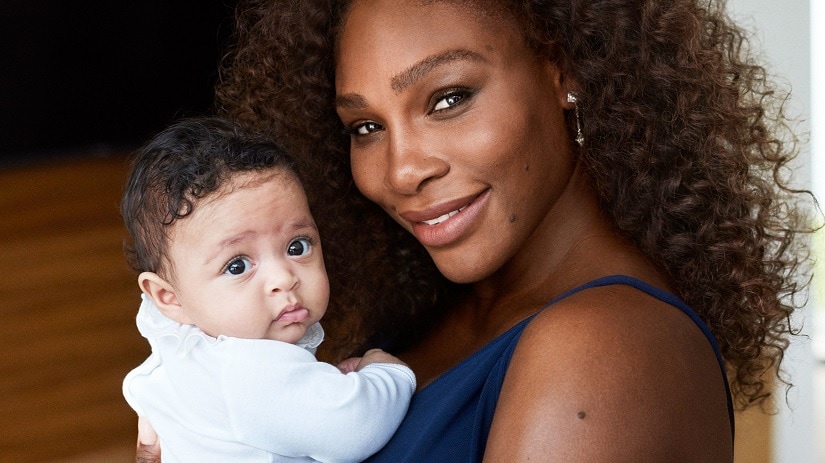 Serena Williams with daughter Alexis Olympia. Image via Facebook