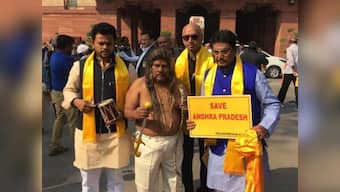A look at TDP MP N Siva Prasad's unique costumes worn during his protests for special status for Andhra Pradesh