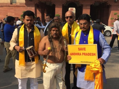 A look at TDP MP N Siva Prasad's unique costumes worn during his protests for special status for Andhra Pradesh A look at TDP MP N Siva Prasad's unique costumes worn during his protests for special status for Andhra Pradesh