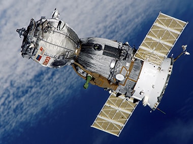 A Russian Soyuz module orbiting Earth