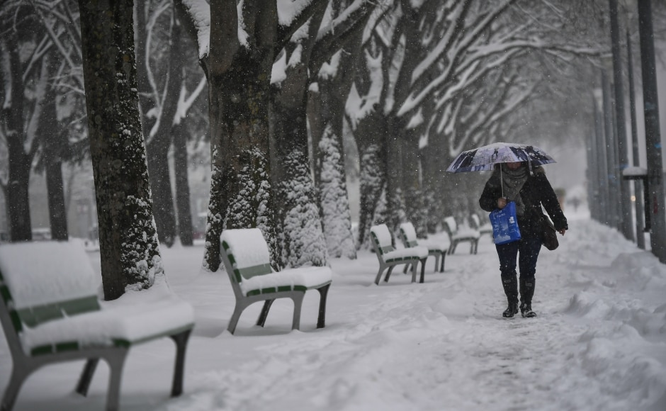 Snowfall of up to 1.1 meters (3.6 feet) blanketed all of Albania, including a rare accumulation in the capital, Tirana. Many schools in the countryside did not have classes on Wednesday. Snow has blocked many roads and damaged power pylons across Albania, leading to power cuts in many rural areas. AP Snowfall of up to 1.1 meters (3.6 feet) blanketed all of Albania, including a rare accumulation in the capital, Tirana. Many schools in the countryside did not have classes on Wednesday. Snow has blocked many roads and damaged power pylons across Albania, leading to power cuts in many rural areas. AP