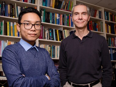 from left: Huy Nguyen, graduate student; and Martin Gruebele - professor of chemistry