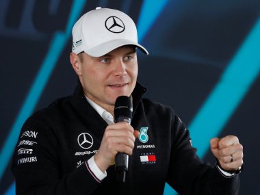Mercedes' Valtteri Bottas during a press conference. Reuters