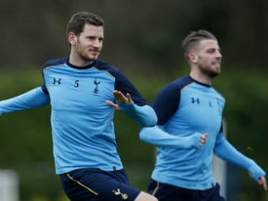 Tottenham's Jan Vertonghen and Toby Alderweireld during training. Reuters