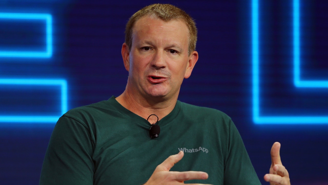Brian Acton, co-founder of WhatsApp, speaks at the WSJD Live conference. Image: Reuters
