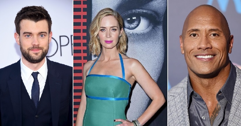 (From L-R) Jack Whitehall, Emily Blunt and Dwayne Johnson. Agencies