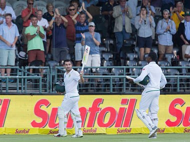 South Africa's Dean Elgar equalled a world record when he carried his bat through a completed innings for the third time. AP