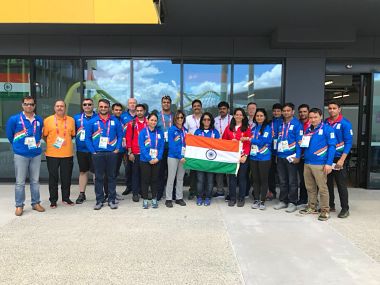 The Indian contingent have arrived in Gold Coast for the Commonwealth Games. Image courtesy: Twitter @ioaindia 
