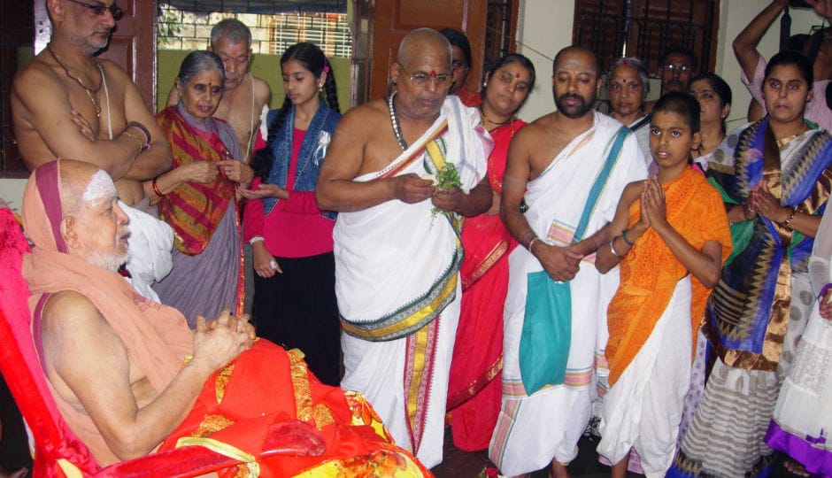Meanwhile, junior pontiff Vijayendra Sarawathi was elevated and given the charge of heading the mutt. Image courtesy: KA Vishwanathan Meanwhile, junior pontiff Vijayendra Sarawathi was elevated and given the charge of heading the mutt. Image courtesy: KA Vishwanathan