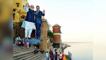 Narendra Modi greets Emmanuel Macron in Varanasi; duo inaugurate solar power plant in Mirzapur, boat ride on agenda