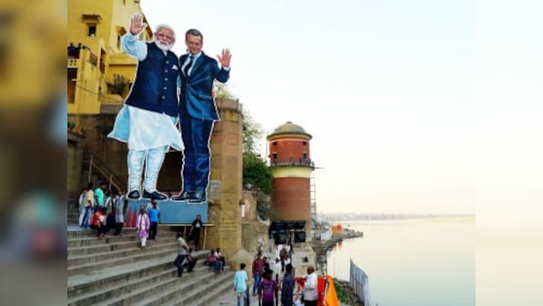 Narendra Modi greets Emmanuel Macron in Varanasi; duo inaugurate solar power plant in Mirzapur, boat ride on agenda