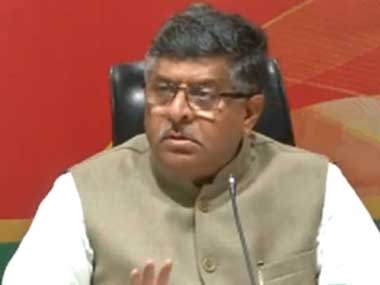 Ravi Shankar Prasad says P Chidambaram passed 80:20 scheme to benefit Gitanjali group Ravi Shankar Prasad says P Chidambaram passed 80:20 scheme to benefit Gitanjali group