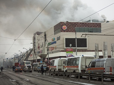 Russia shopping mall fire: Death toll rises to 64 in Siberia's Kemerovo city; Vladimir Putin expresses condolences Russia shopping mall fire: Death toll rises to 64 in Siberia's Kemerovo city; Vladimir Putin expresses condolences