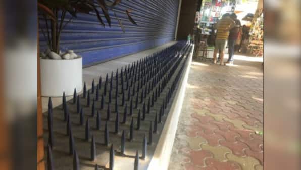 After widespread criticism on social media, HDFC Bank removes 'anti-homeless' iron spikes outside Mumbai branch
