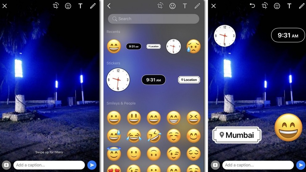 WhatsApp introduces location and time stickers on iOS.