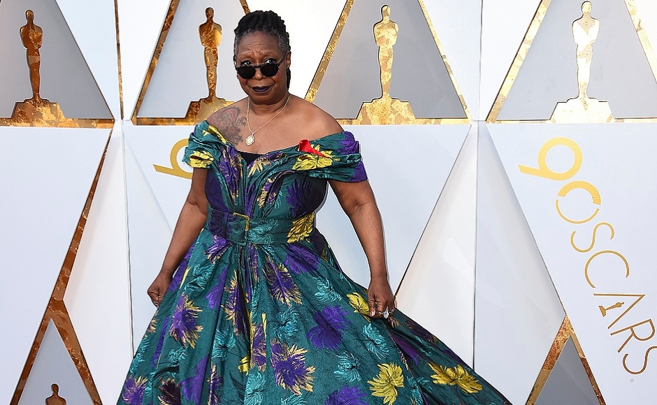Whoopi Goldberg arrives at the Oscars on Sunday, March 4, 2018, at the Dolby Theatre in Los Angeles. (Photo by Jordan Strauss/Invision/AP)