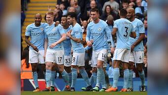 Premier League: Record-chasing Manchester City celebrate title triumph with 5-0 rout of Swansea