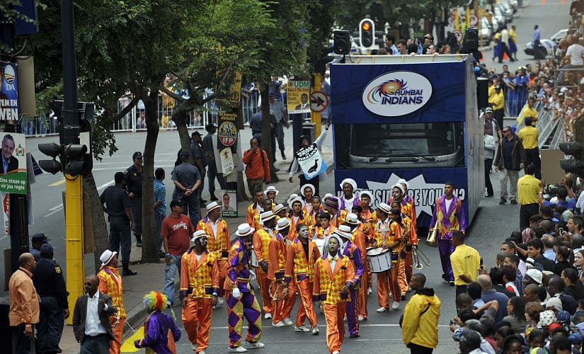 All IPL teams participated in an open bus parade to engage with IPL fans in Cape Town, South Africa. AFP