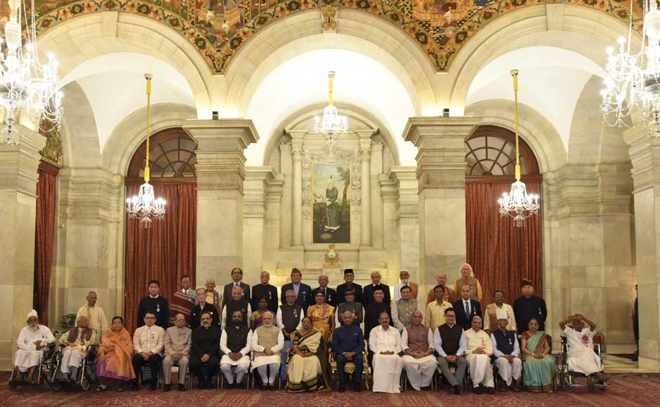 Former India cricket captain MS Dhoni, ace cueist Pankaj Advani and actor Manoj Joshi were among several noted personalities who received the Padma awards from President Ram Nath Kovind at a ceremony in New Delhi on Monday. Twitter@narendramodi