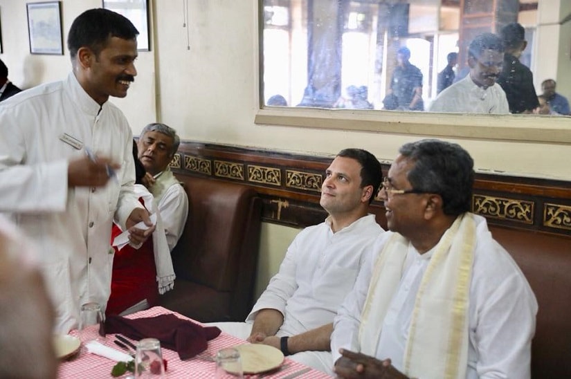 Siddaramaiah with Rahul Gandhi during the latter's Karnataka visit. Image source: Facebook/ Siddaramaiah.official