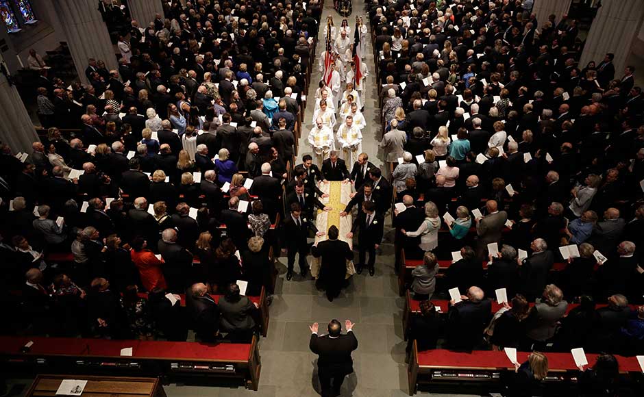 The private funeral was held at the St Martin's Episcopal Church in Houston a day after more than 6,000 people paid their respects to the woman, known by many as The private funeral was held at the St Martin's Episcopal Church in Houston a day after more than 6,000 people paid their respects to the woman, known by many as