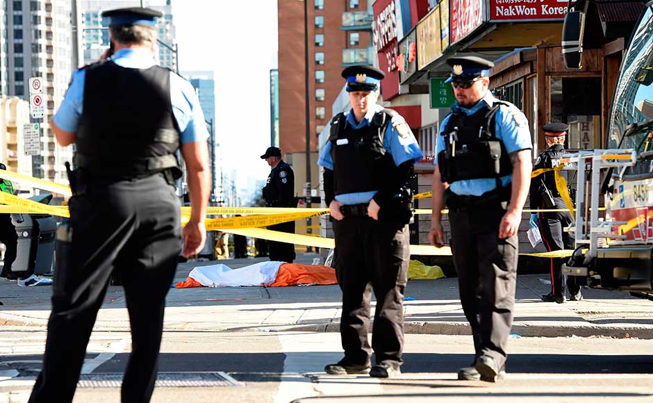 Police said the incident during the busy lunch hour Monday appeared to be deliberate, but that they had not identified a terror link. AP Police said the incident during the busy lunch hour Monday appeared to be deliberate, but that they had not identified a terror link. AP