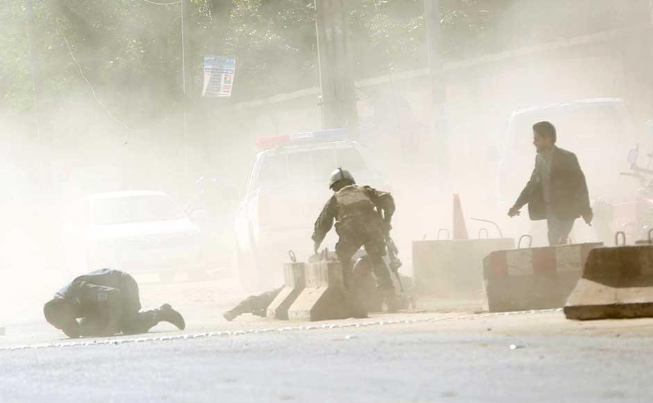 A Taliban spokesman told AFP they were not involved in the attack. However, Western and Afghan officials suspect that the Taliban's Haqqani Network sometimes assists IS in carrying out attacks. AP A Taliban spokesman told AFP they were not involved in the attack. However, Western and Afghan officials suspect that the Taliban's Haqqani Network sometimes assists IS in carrying out attacks. AP