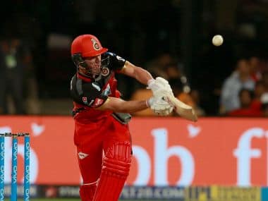 AB de Villiers plays a shot against Delhi Daredevils. Sportzpics