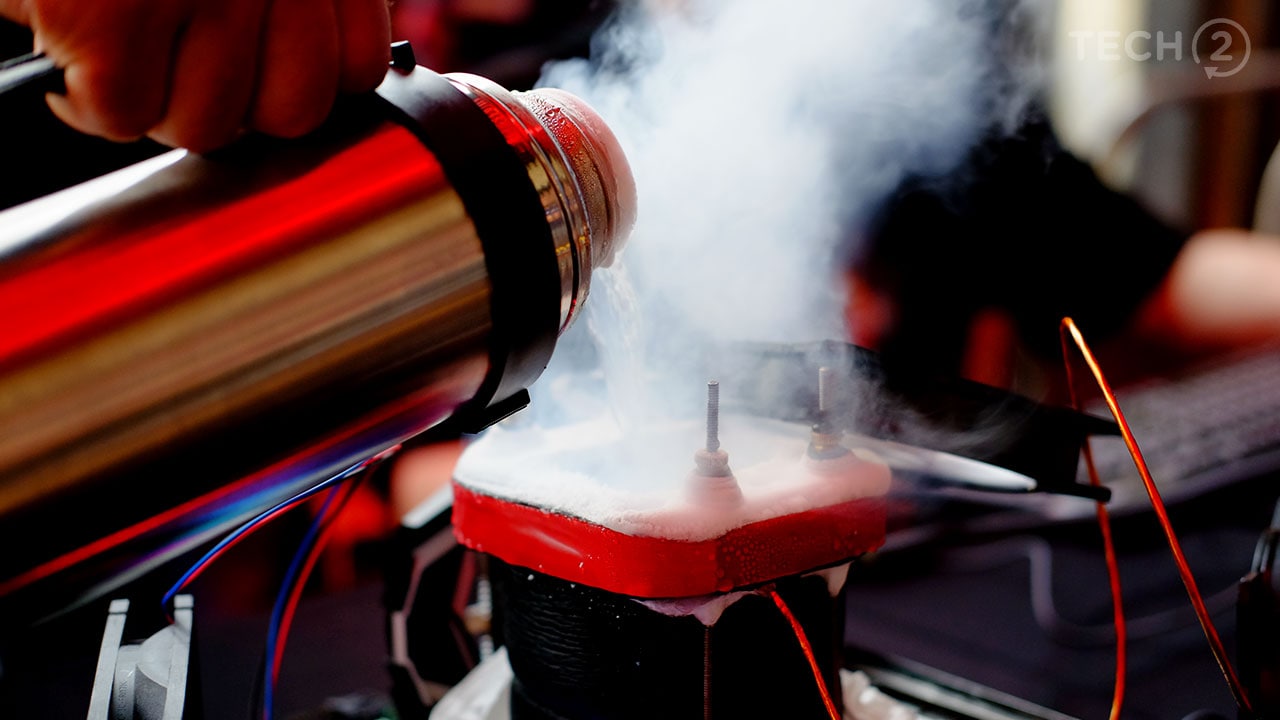What's a CPU launch without an LN2 overclocking session? Image: Anirudh Regidi/Tech2