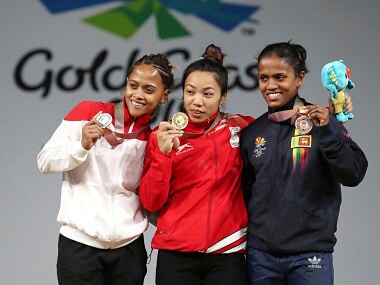 Image result for first gold medal in commonwealth meerabai