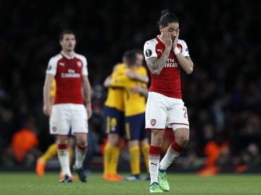 Europa League: Familiar frailties haunt Arsenal as Atletico Madrid's dogged resistance hands them advantage Europa League: Familiar frailties haunt Arsenal as Atletico Madrid's dogged resistance hands them advantage