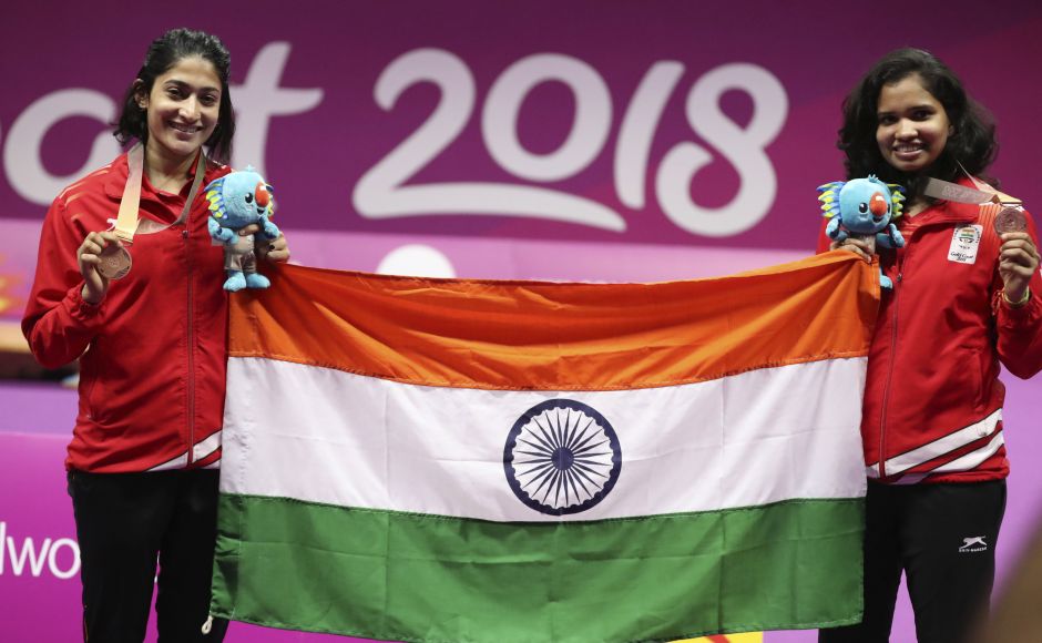 Bronze medalists N. Sikky Reddy and Ashwini Ponnappa, of India celebrate during the medal ceremony for women's doubles badminton at Carrara Sports Hall during the Commonwealth Games on the Gold Coast. AP Bronze medalists N. Sikky Reddy and Ashwini Ponnappa, of India celebrate during the medal ceremony for women's doubles badminton at Carrara Sports Hall during the Commonwealth Games on the Gold Coast. AP