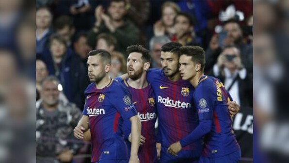 Champions League: Uninspiring Barcelona take advantage of AS Roma's blunders to assume strong position in quarter-final tie