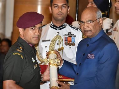 MS Dhoni conferred with Padma Bhushan on seventh anniversary of India's ...