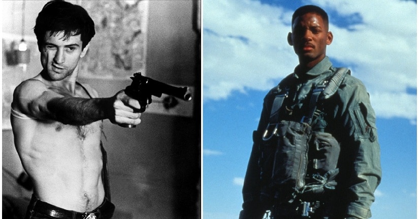 Robert De Niro in Taxi Driver (1976); Will Smith in Independence Day (1996)